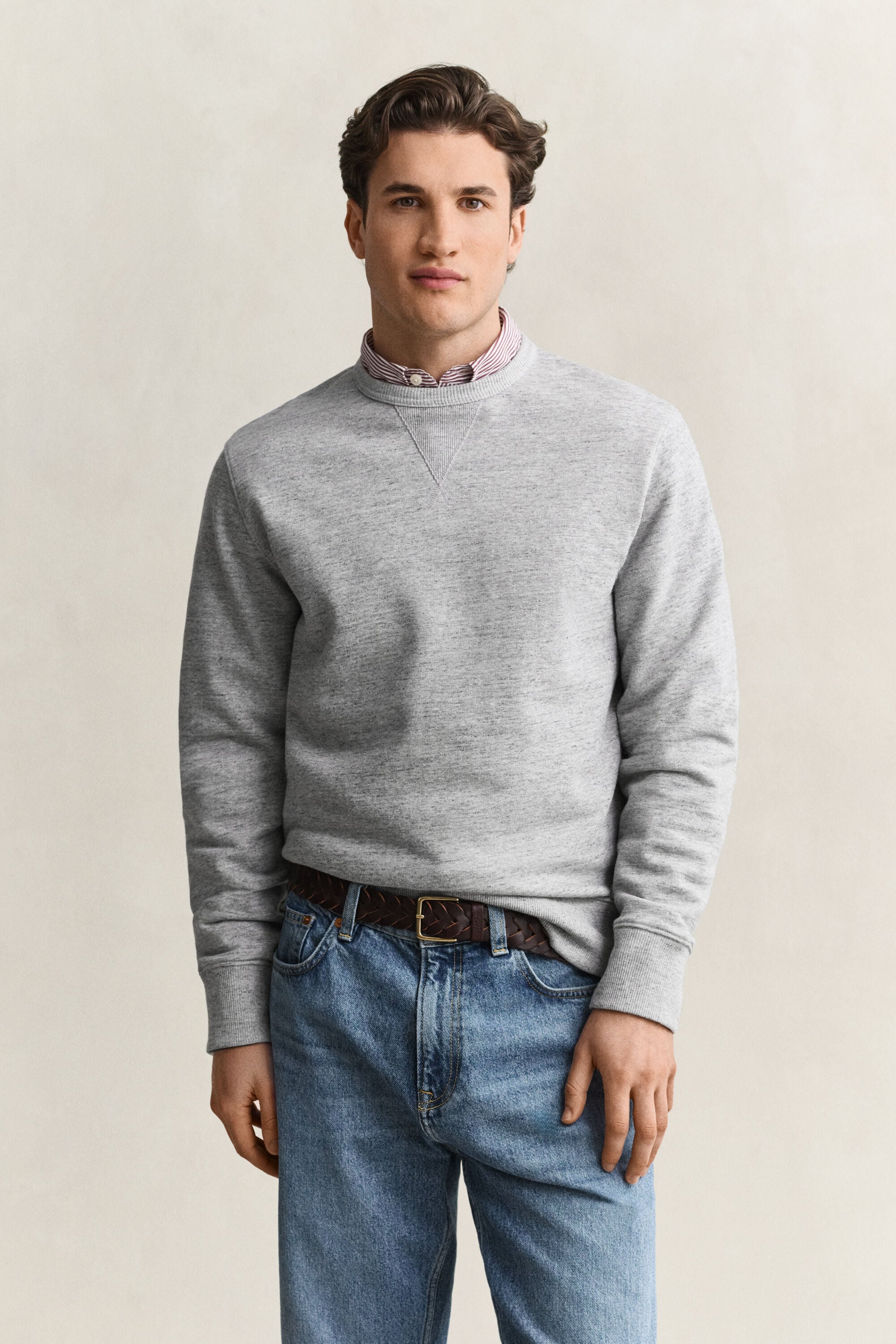 Sweat-shirt col rond chiné