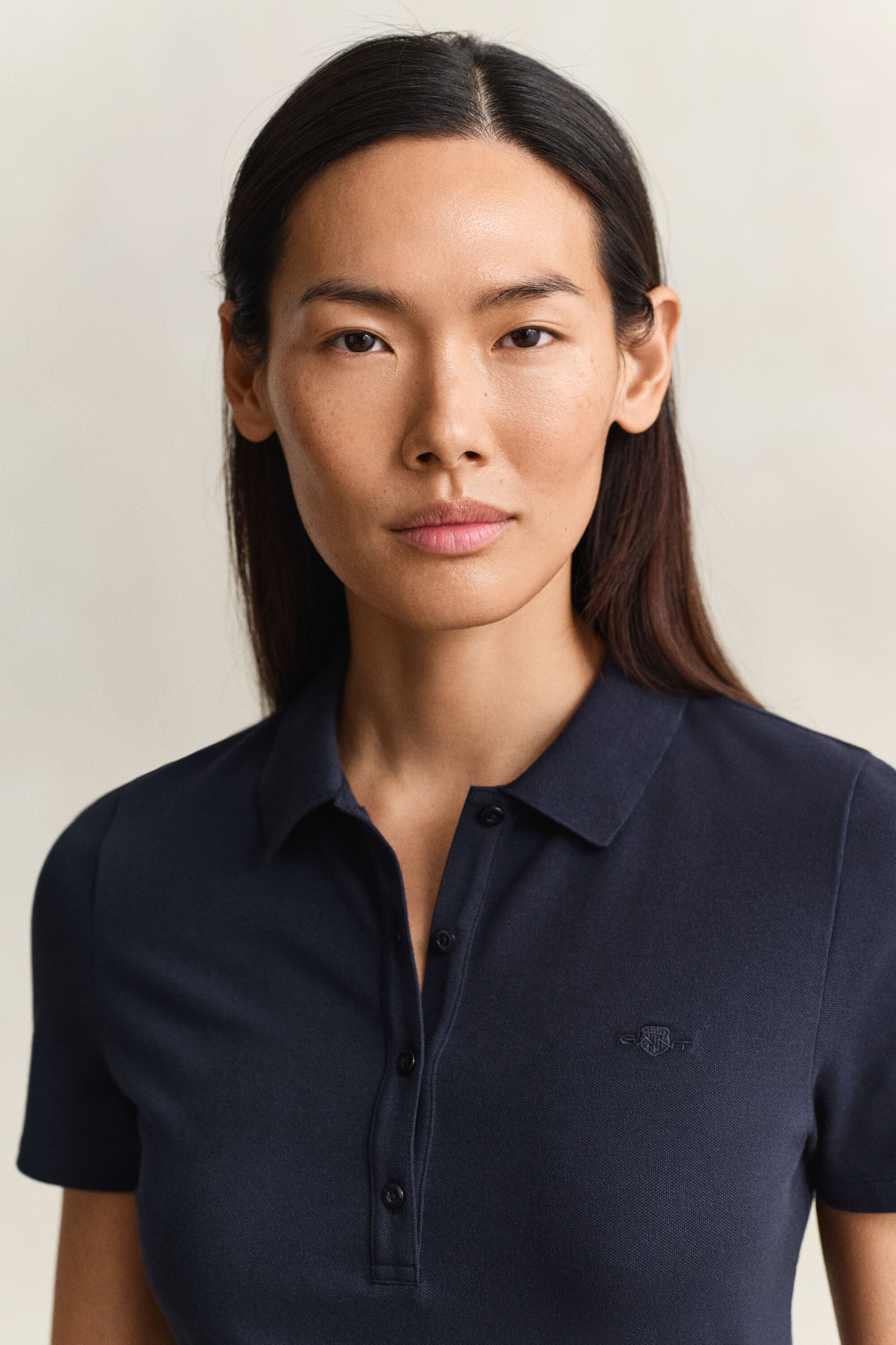 Polo coupe slim en coton piqué Shield