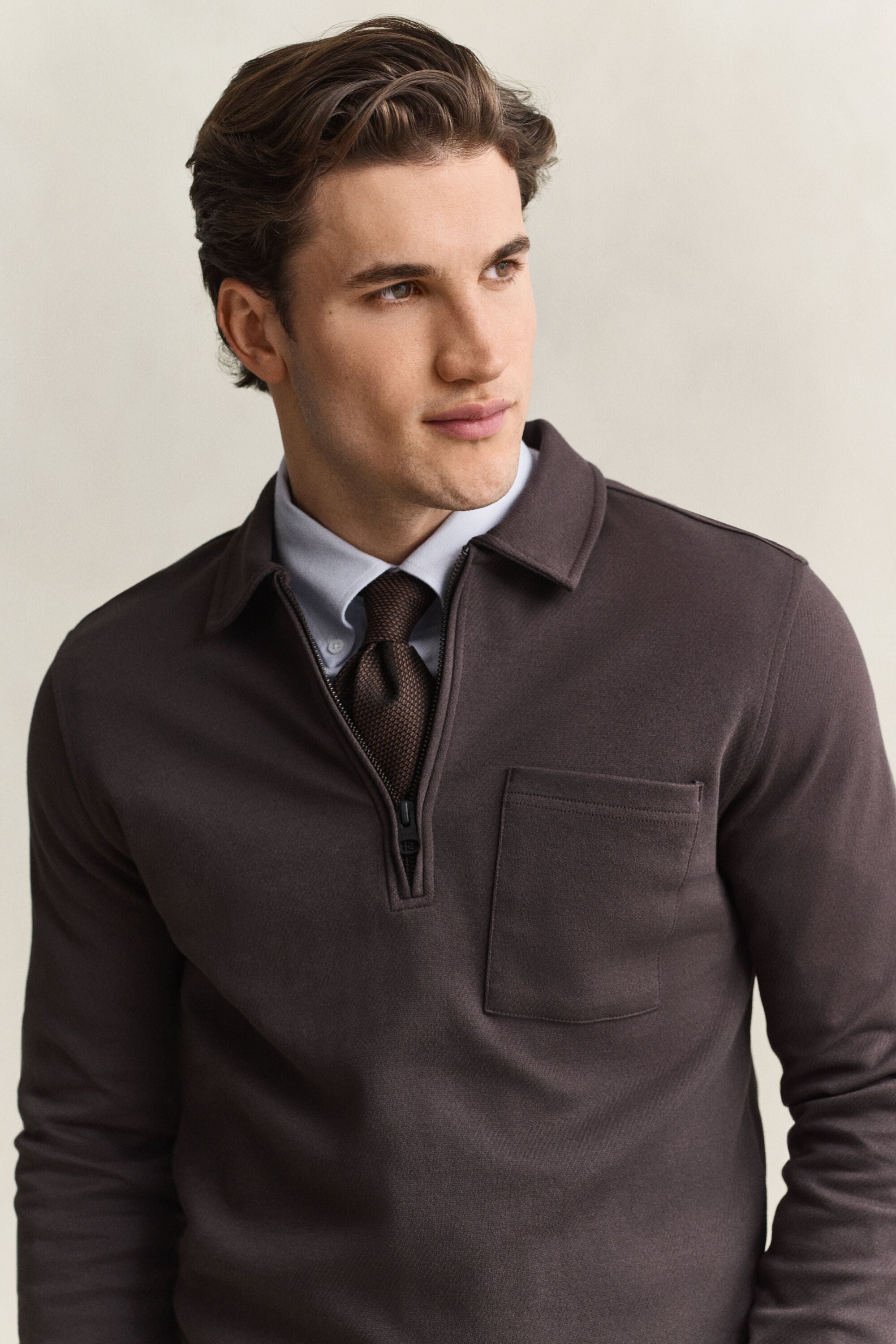 Sweat-shirt à demi-zip
