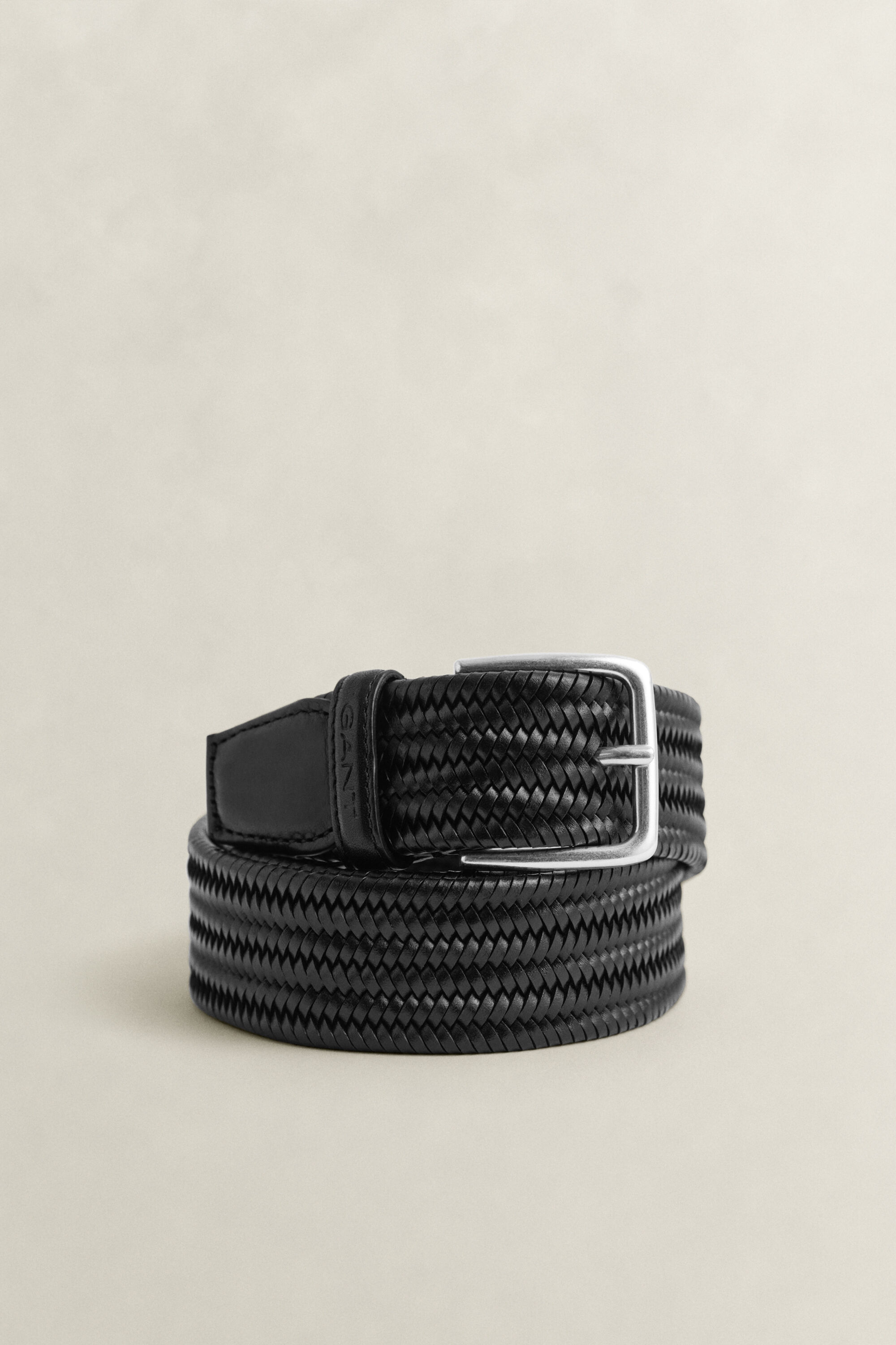 Ceinture élastique en cuir tressé