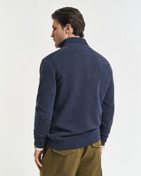 Pull à demi-zip en laine d'agneau ultra-fine