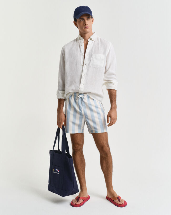 Short de bain à rayures en colour-block