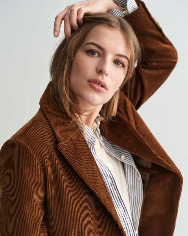 Veste blazer regular fit en velours côtelé