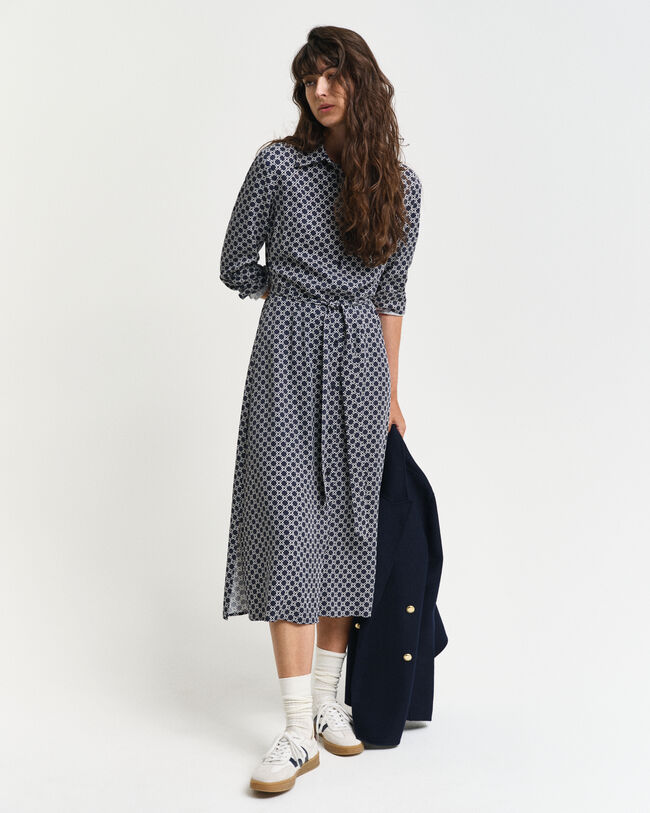 Robe-chemise à imprimé géométrique