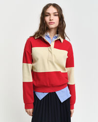 Rugger met piqué-textuur en kleurblokken