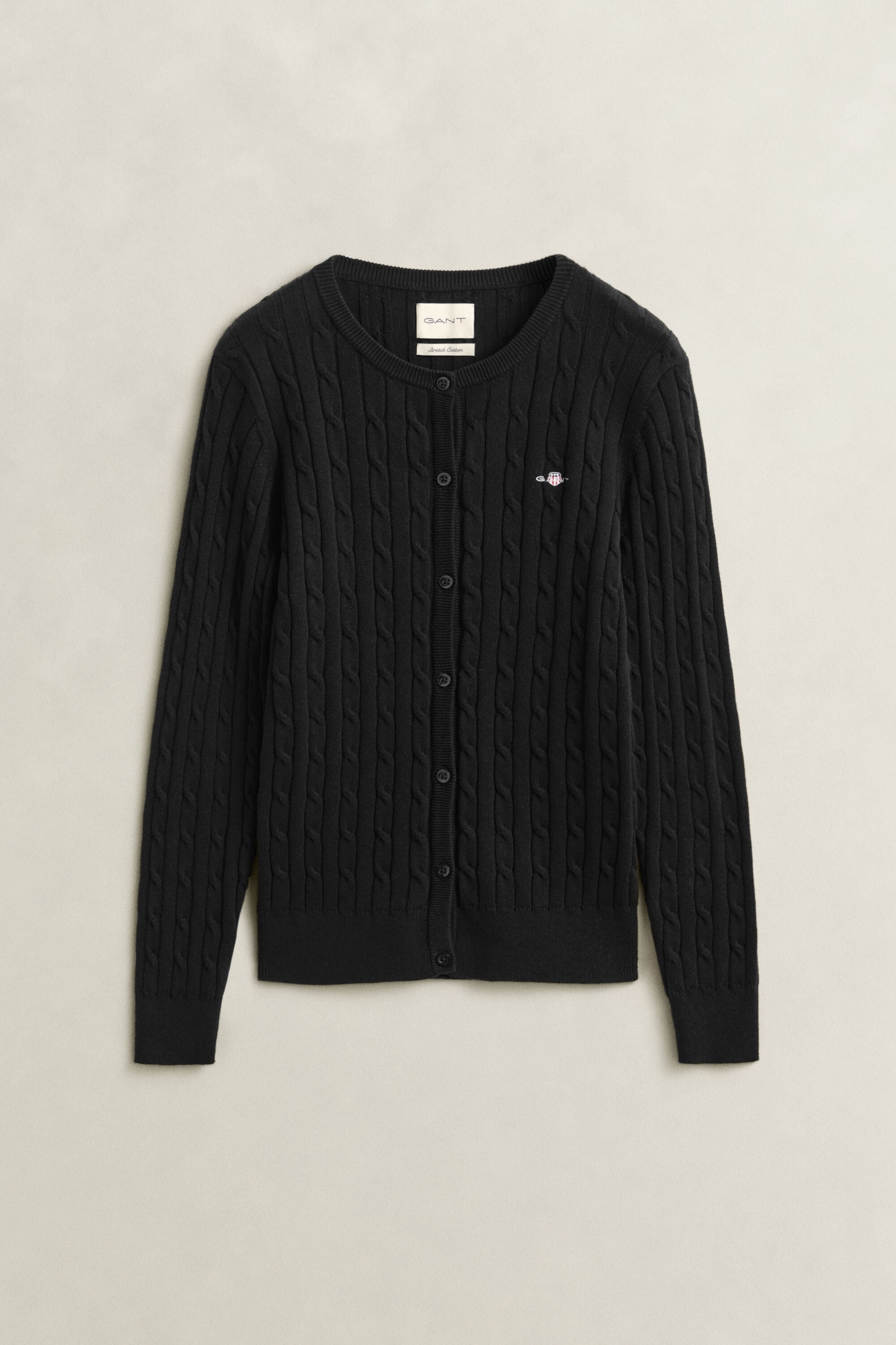 Cardigan en maille de coton stretch à torsades