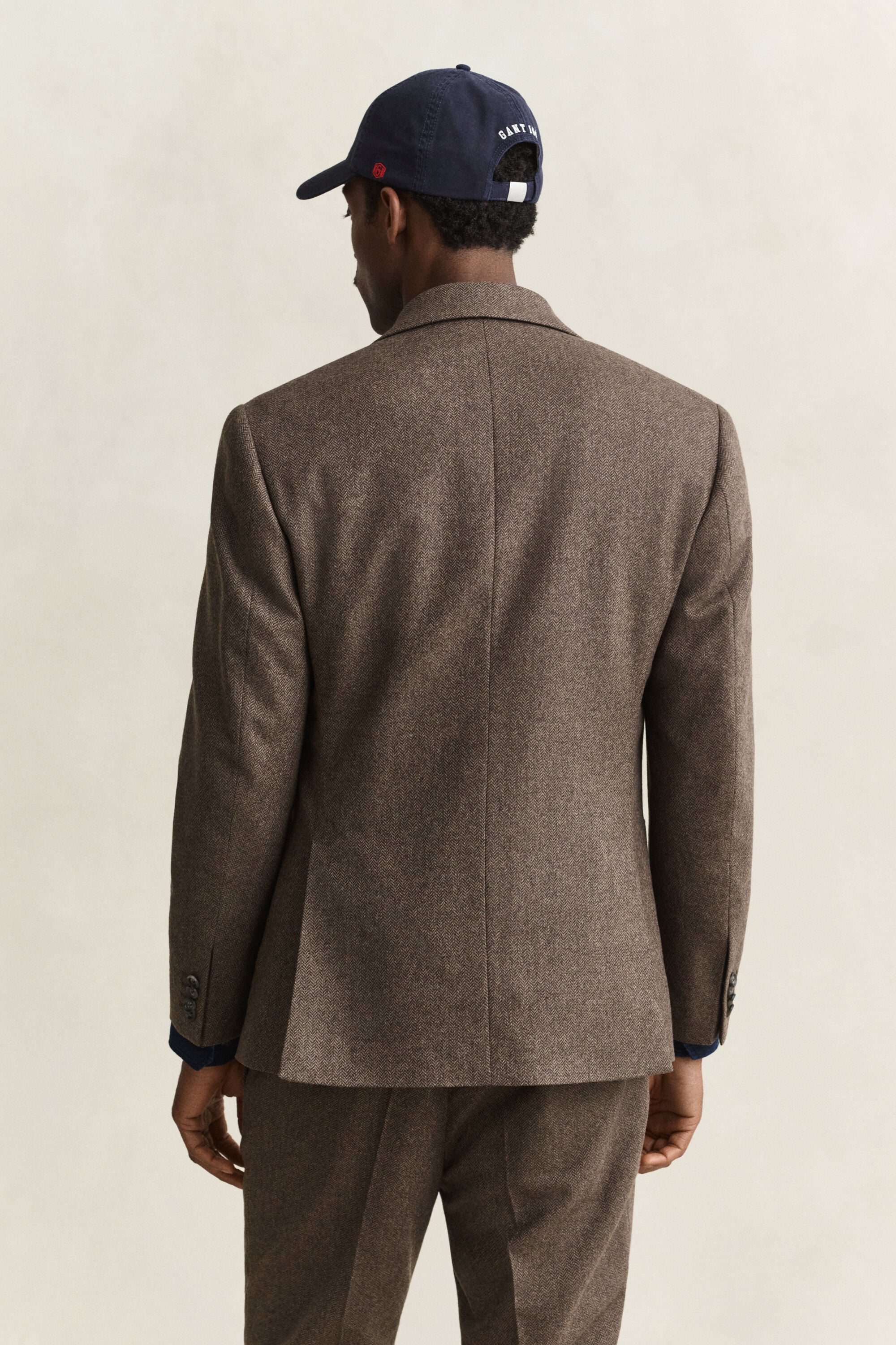 Veste de costume en laine à chevrons