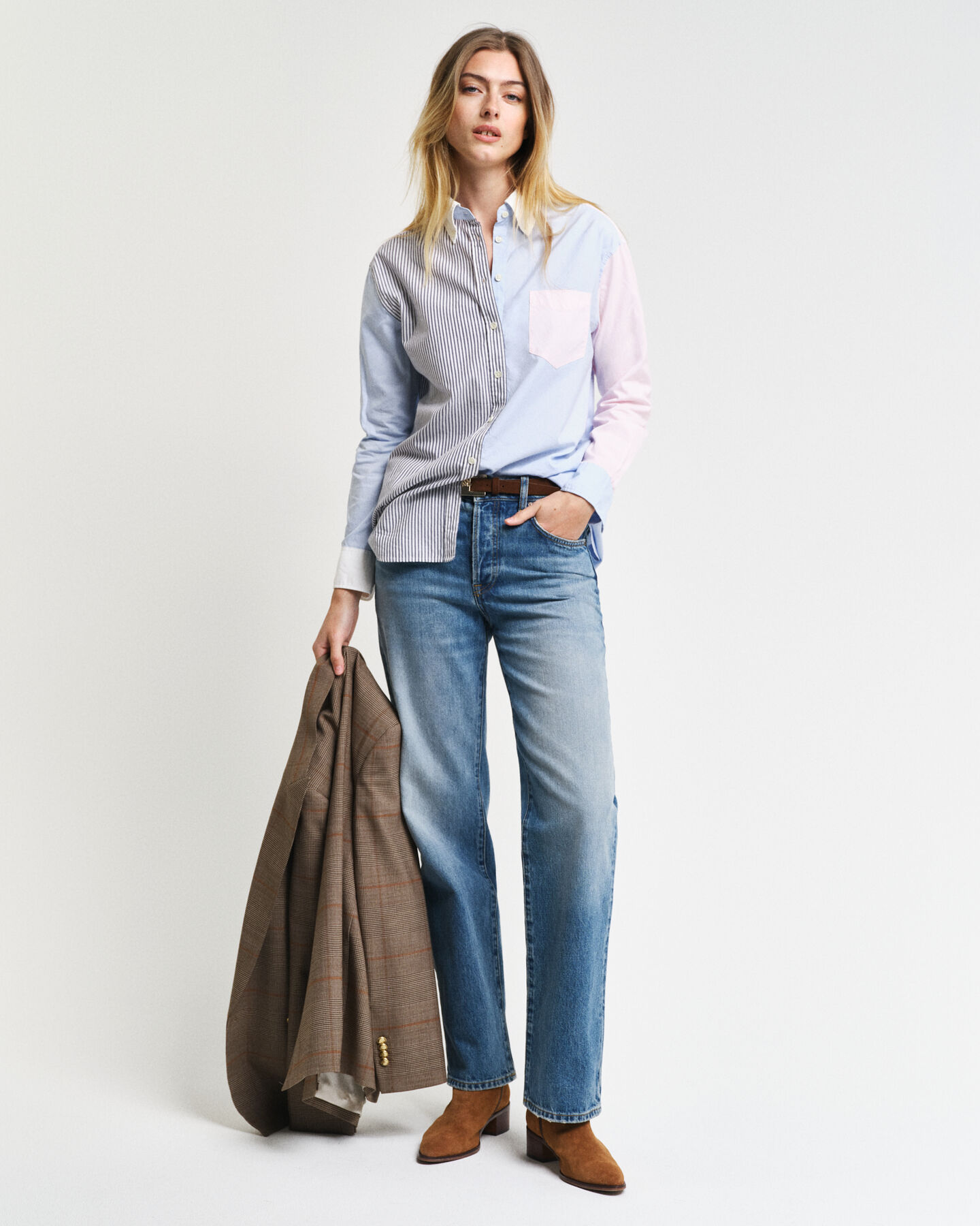 Relaxed Fit Patchwork hemd