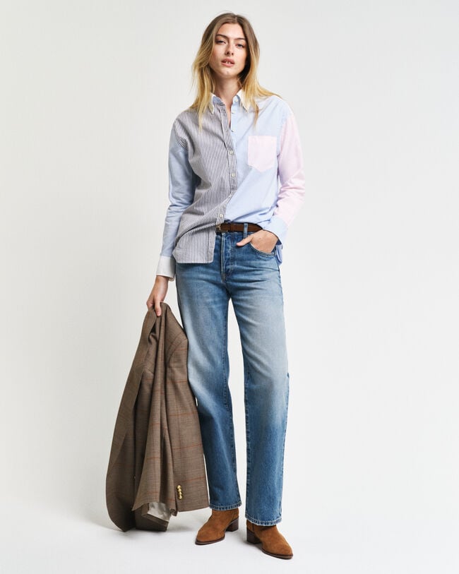 Relaxed Fit Patchwork hemd