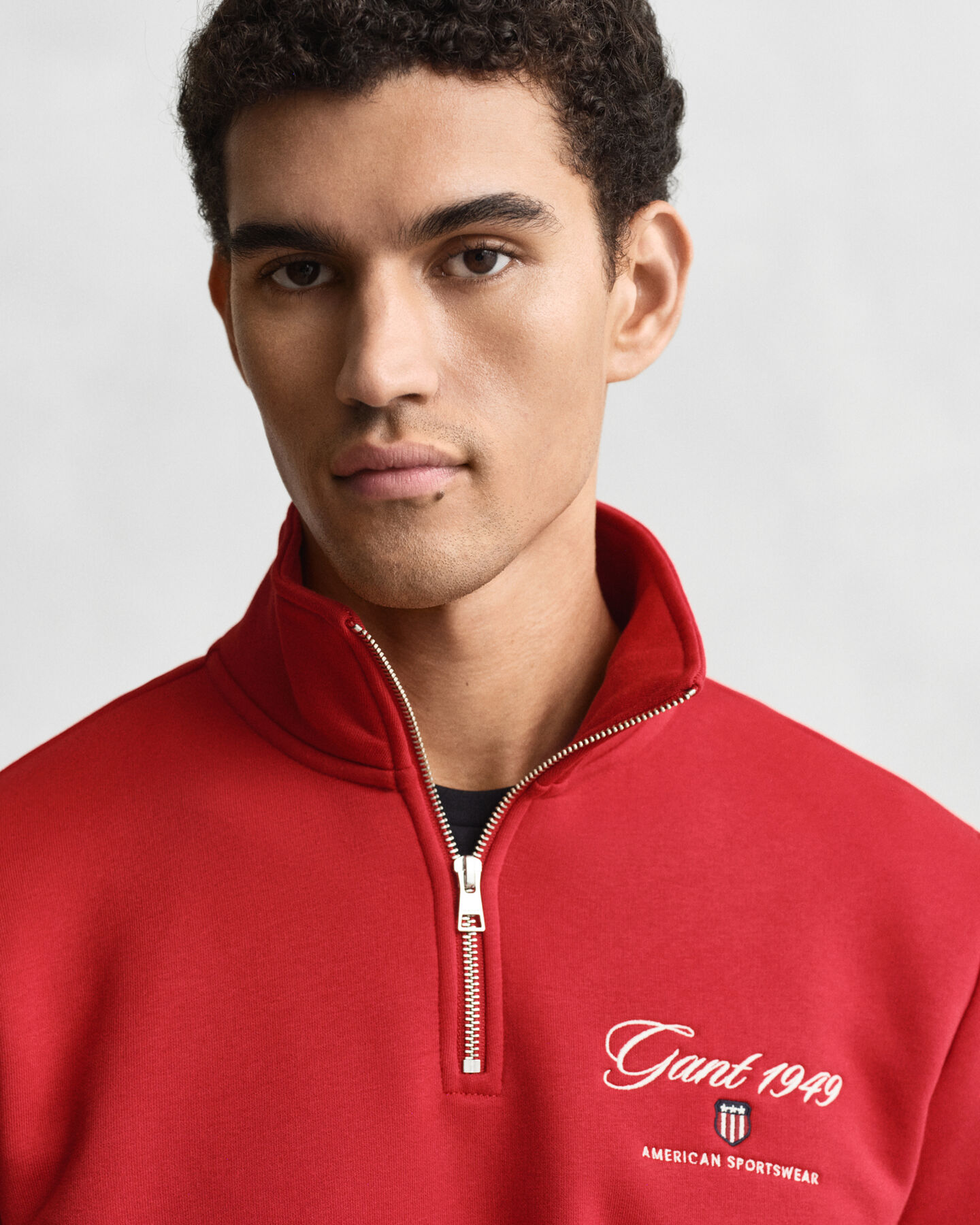 Graphic sweatshirt met korte rits