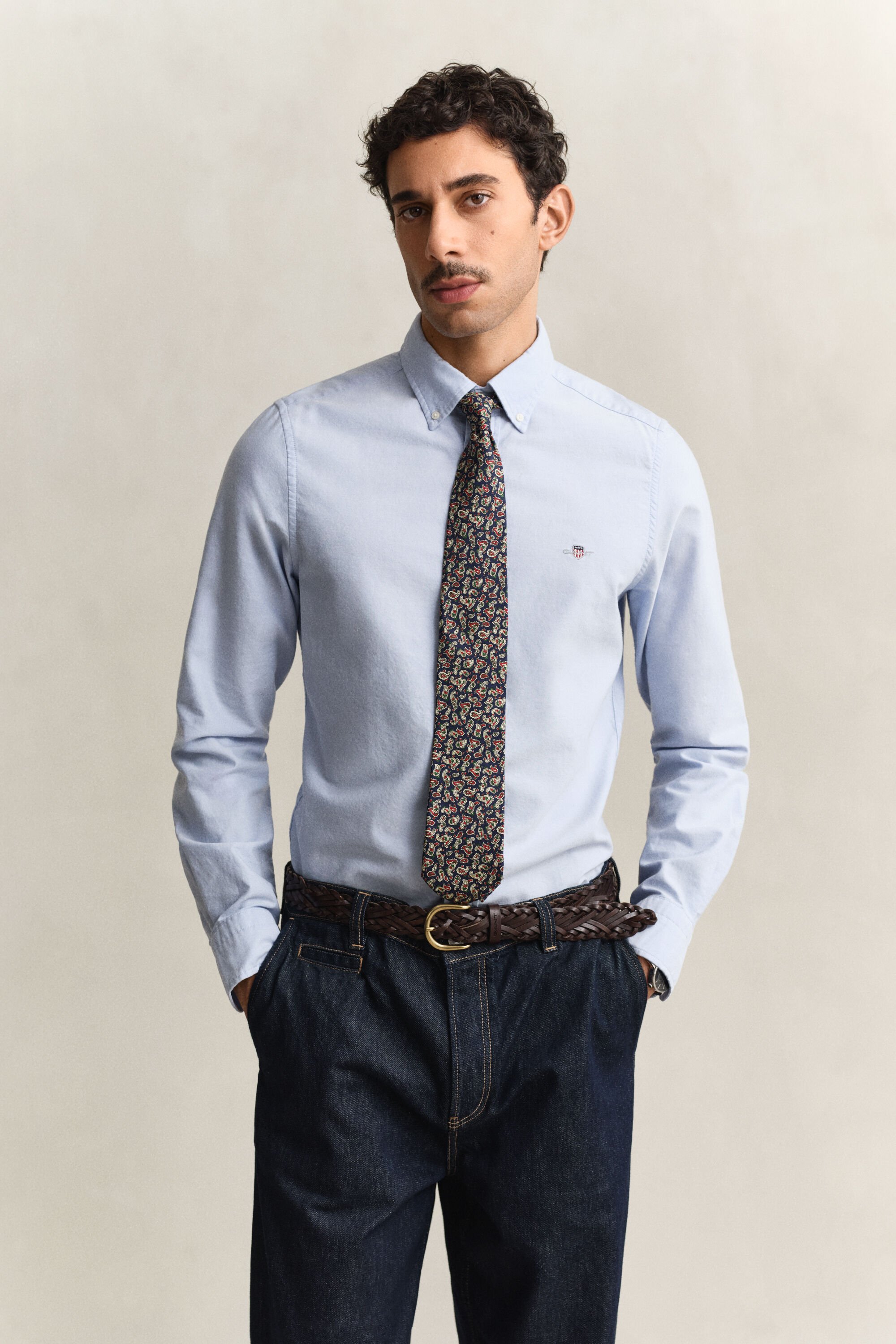 Chemise coupe slim en coton Oxford classique