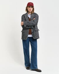 Relaxed Fit blazer met visgraatmotief