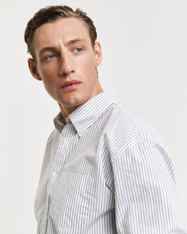 Chemise relaxed fit &agrave; rayures Heritage Poplin
