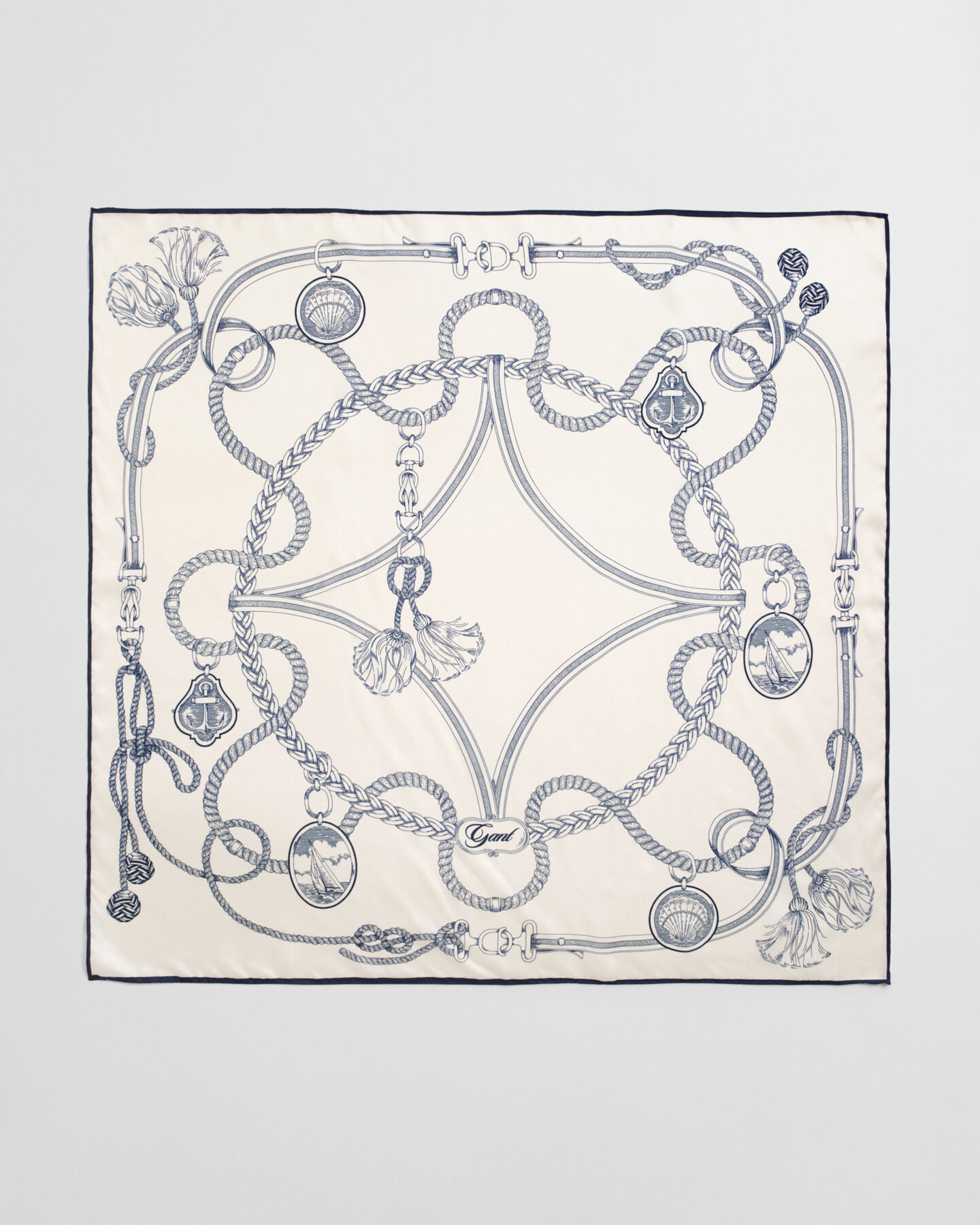 Foulard en soie à imprimé nautique