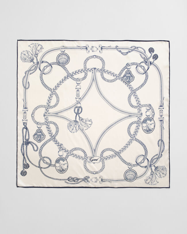 Foulard en soie à imprimé nautique