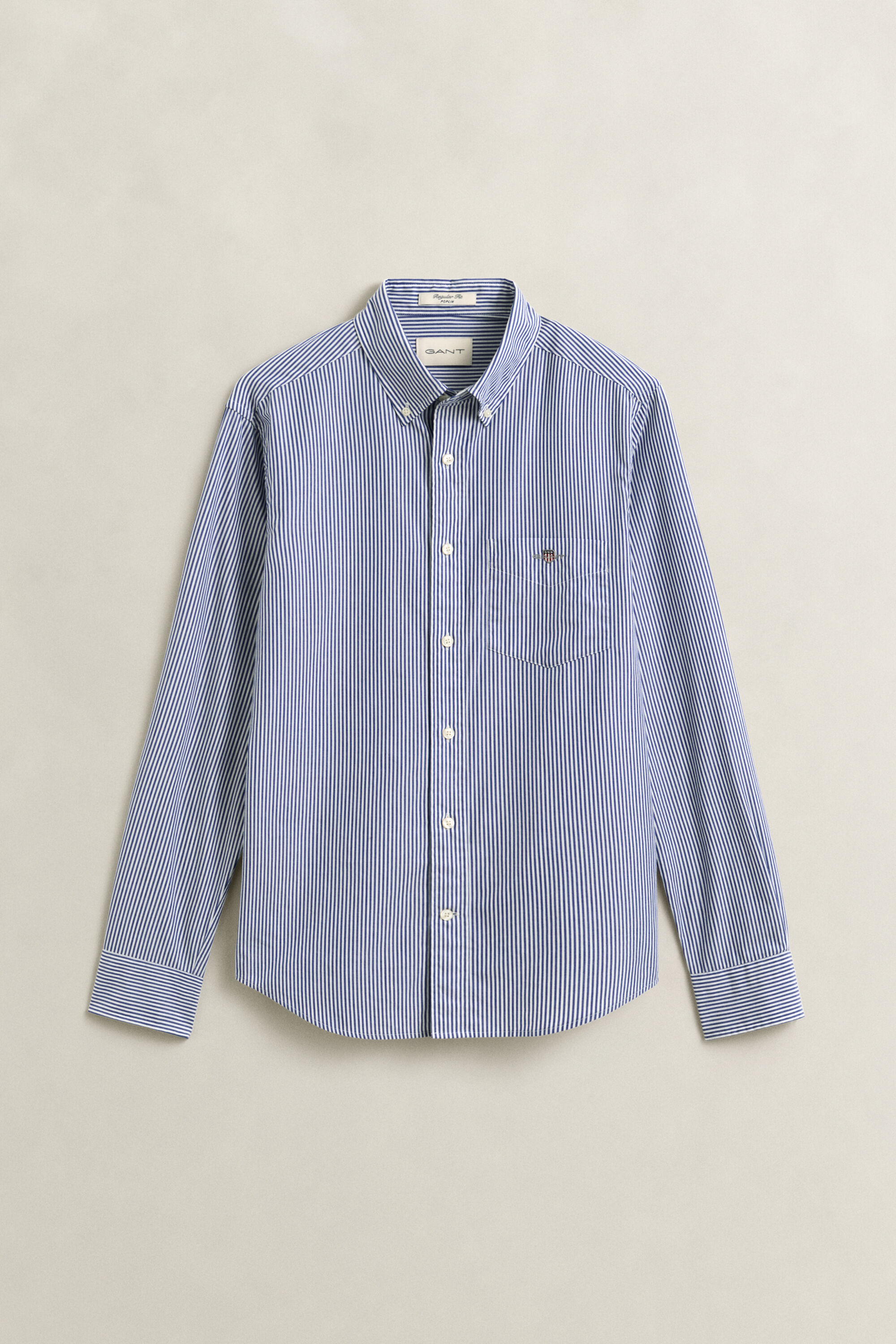 Chemise regular en popeline à rayures classique