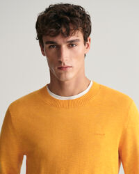 Pull ras du cou en coton et lin