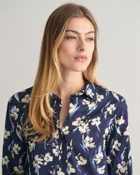 Chemise regular fit en voile de coton à imprimé floral