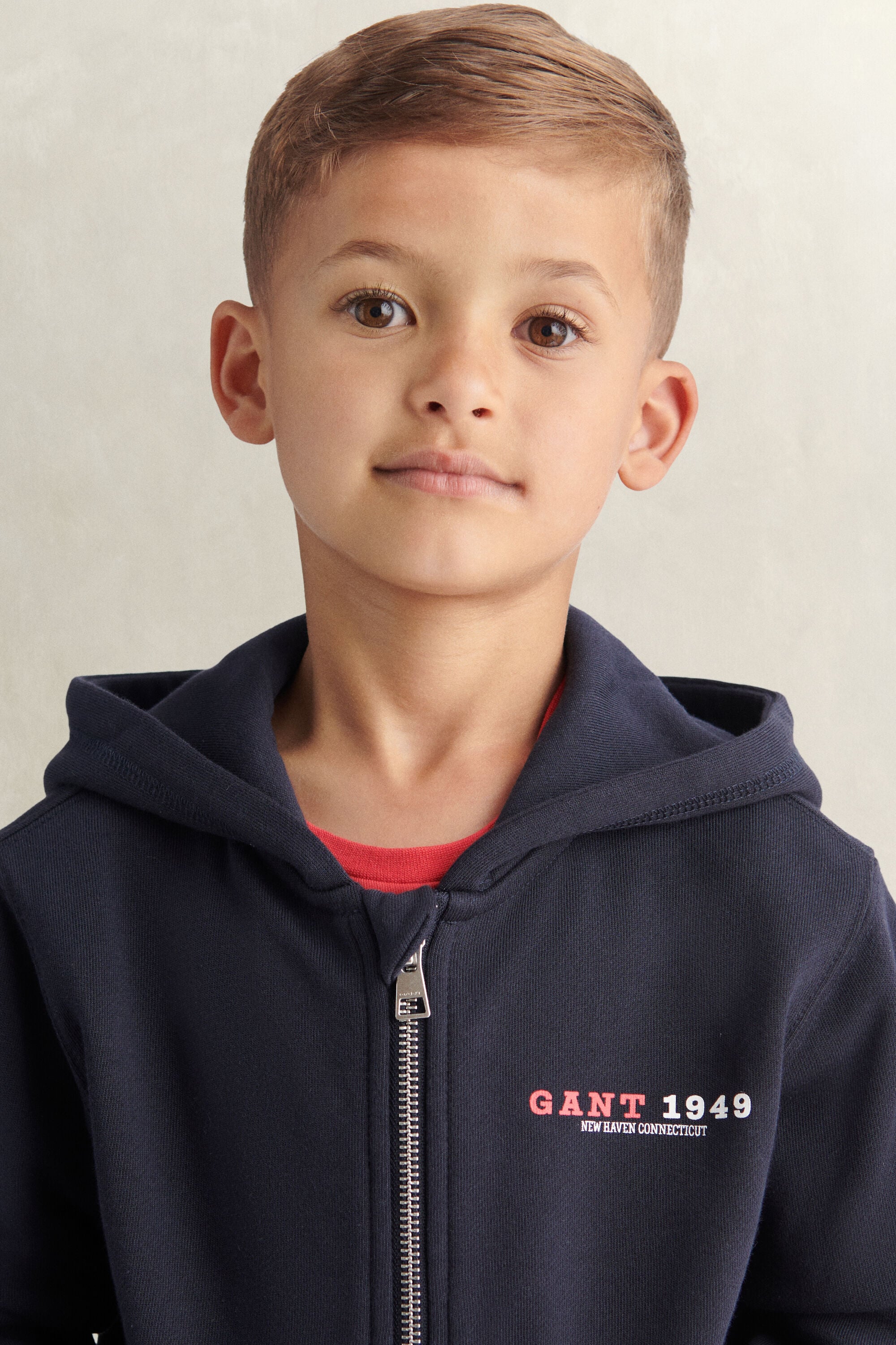 Sweat à capuche zippé avec logo universitaire Garçon