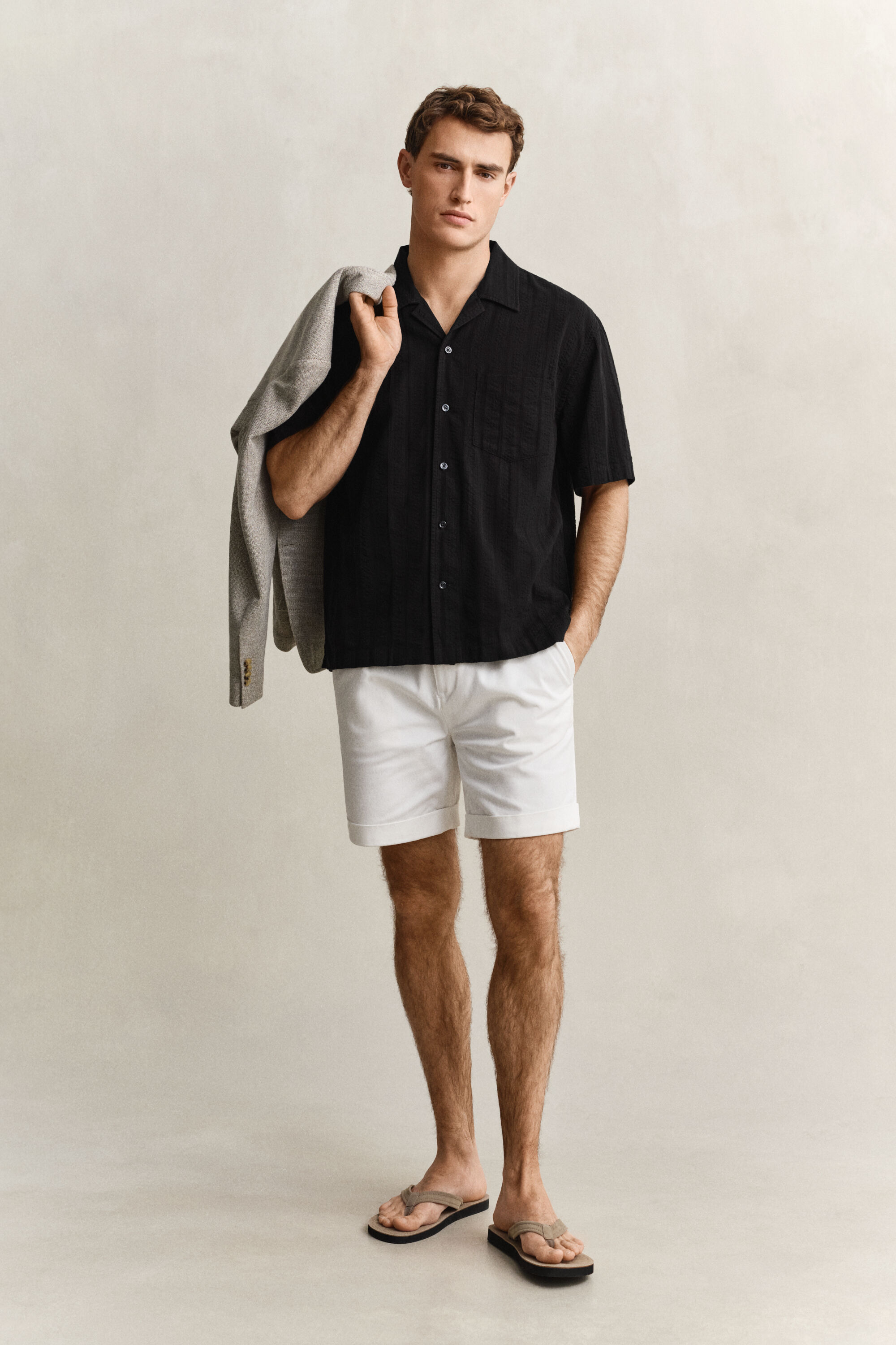 Chemise relaxed fit à rayures Dobby