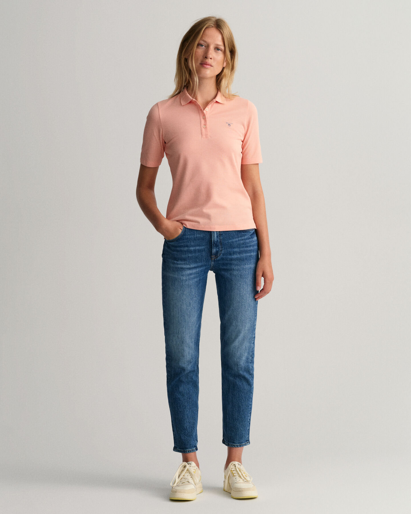 Original piqu&eacute; poloshirt met halflange mouwen