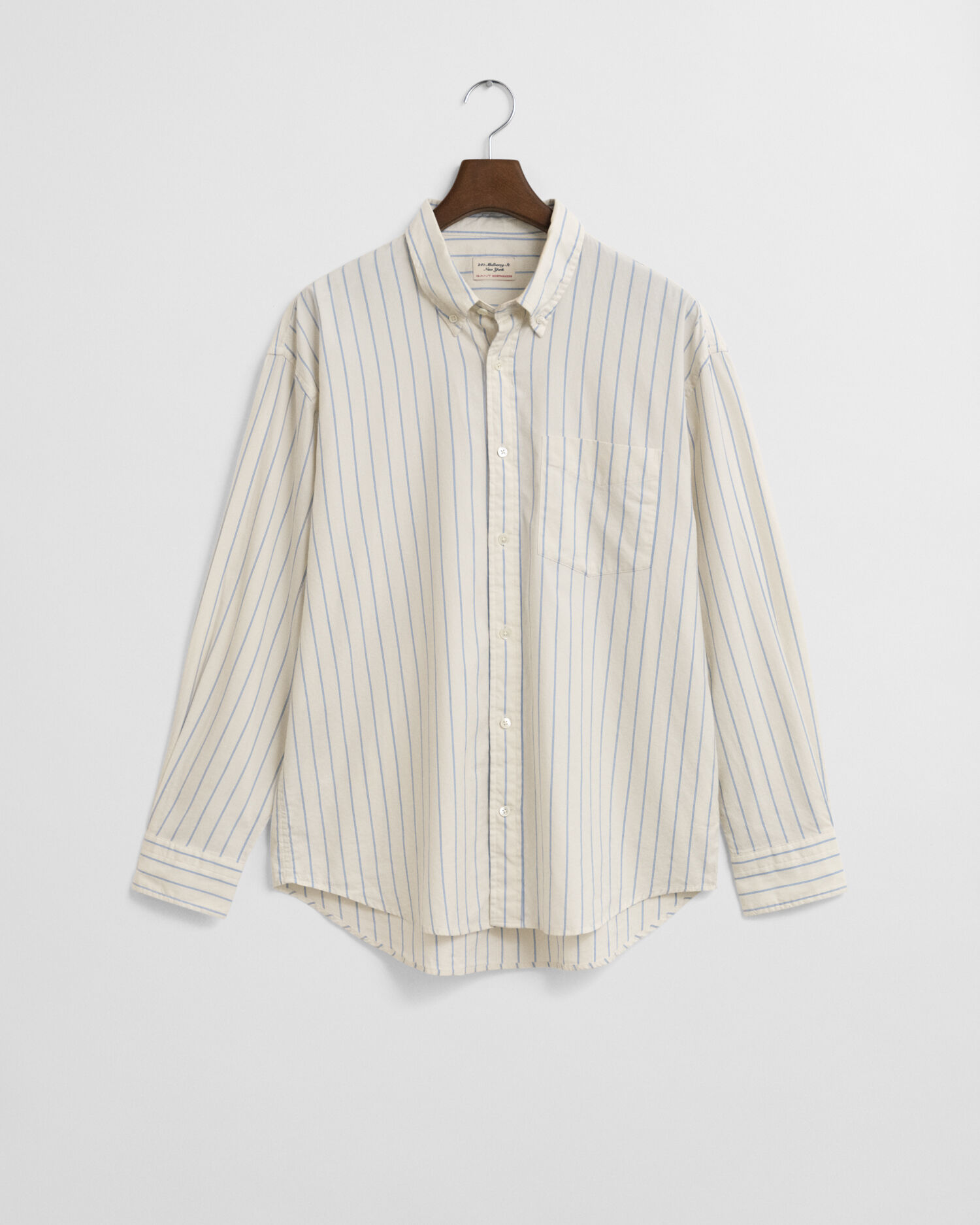Chemise coupe décontractée en coton Oxford Luxury à rayures