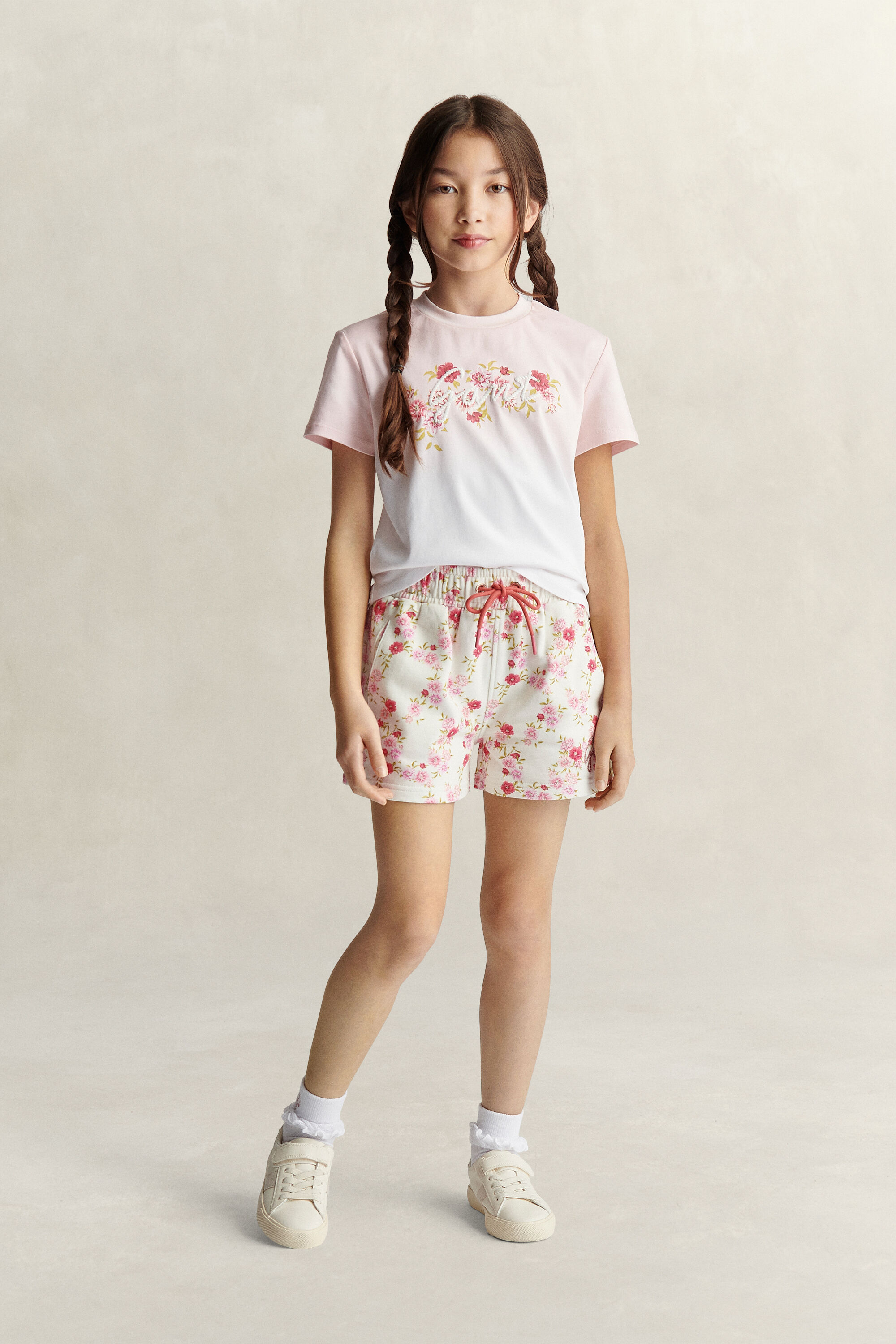 T-shirt avec logo floral Ado Fille