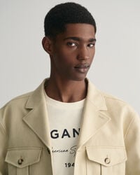 Veste de costume relaxed fit en coton et lin