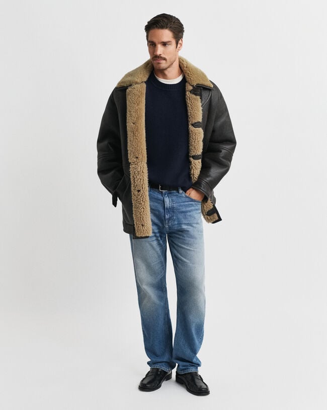 Pull col rond en cachemire mélangé