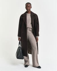 Pantalon en maille torsadée de laine