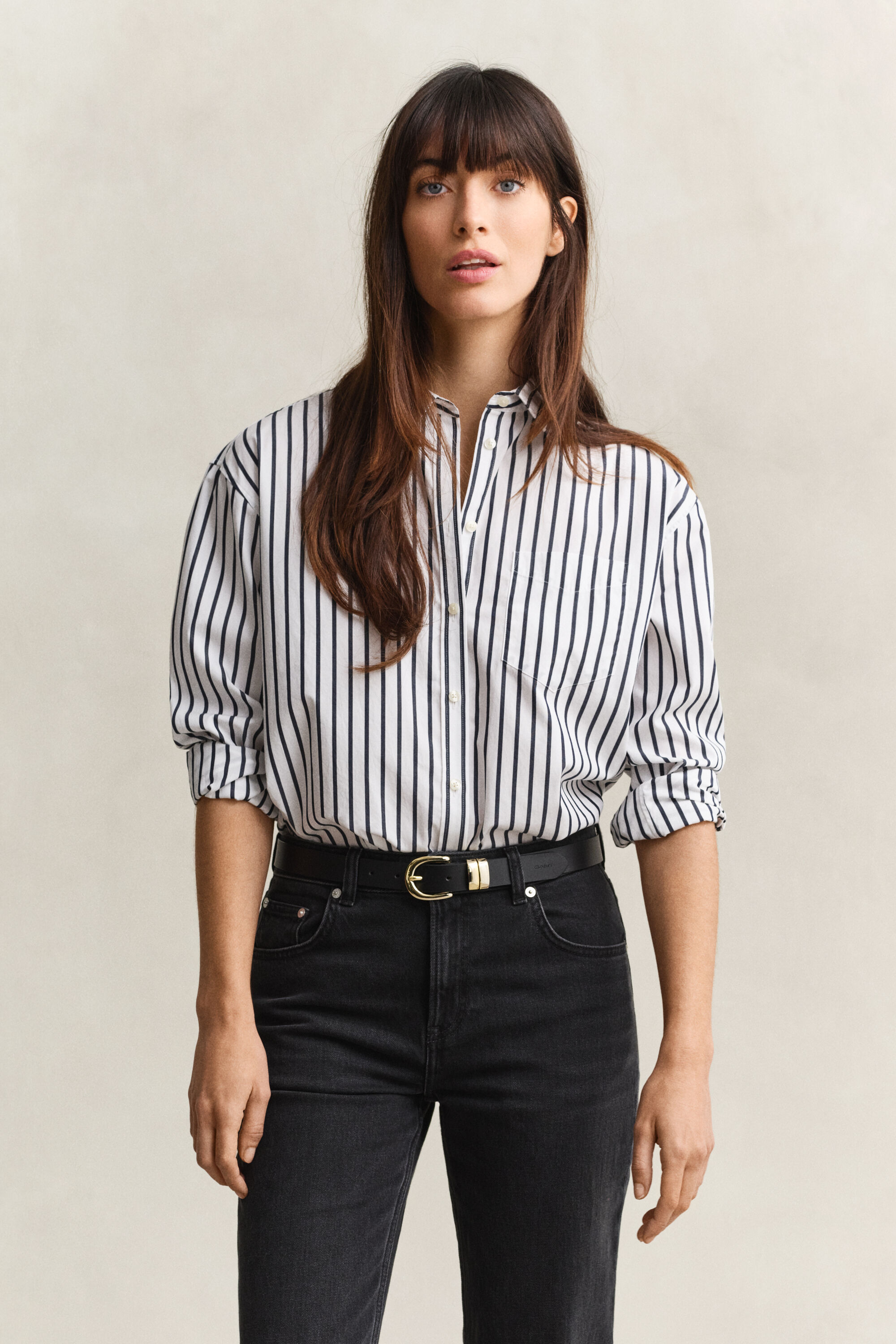 Relaxed Fit klassiek gestreept overhemd van poplin