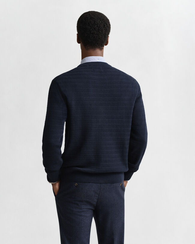 Gebreide trui met minikabels en ronde hals