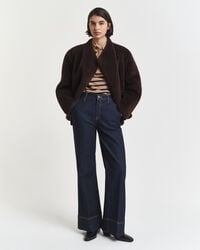 Polo en coton piqué à manches longues Breton Striped