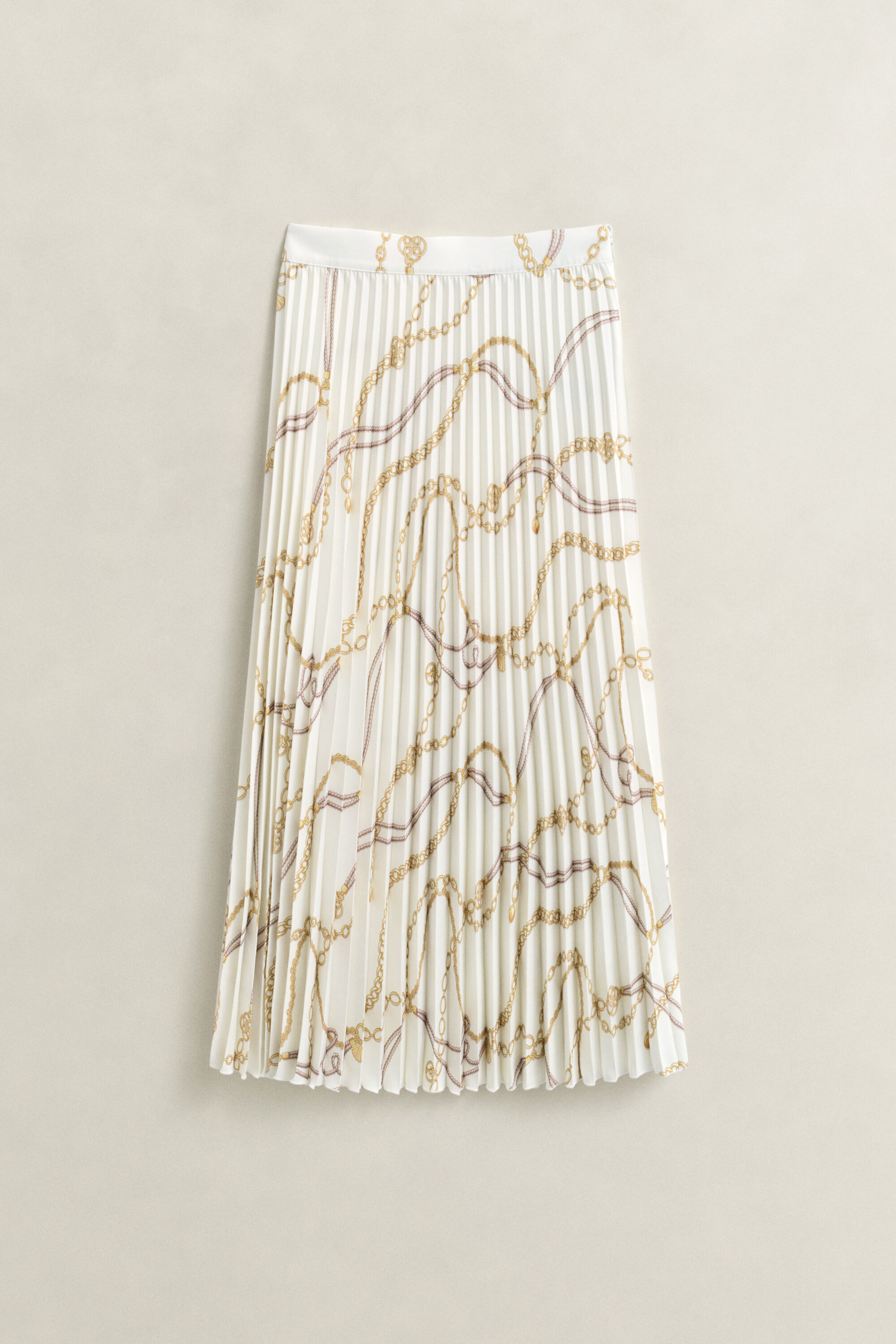 Halflange plooirok met print