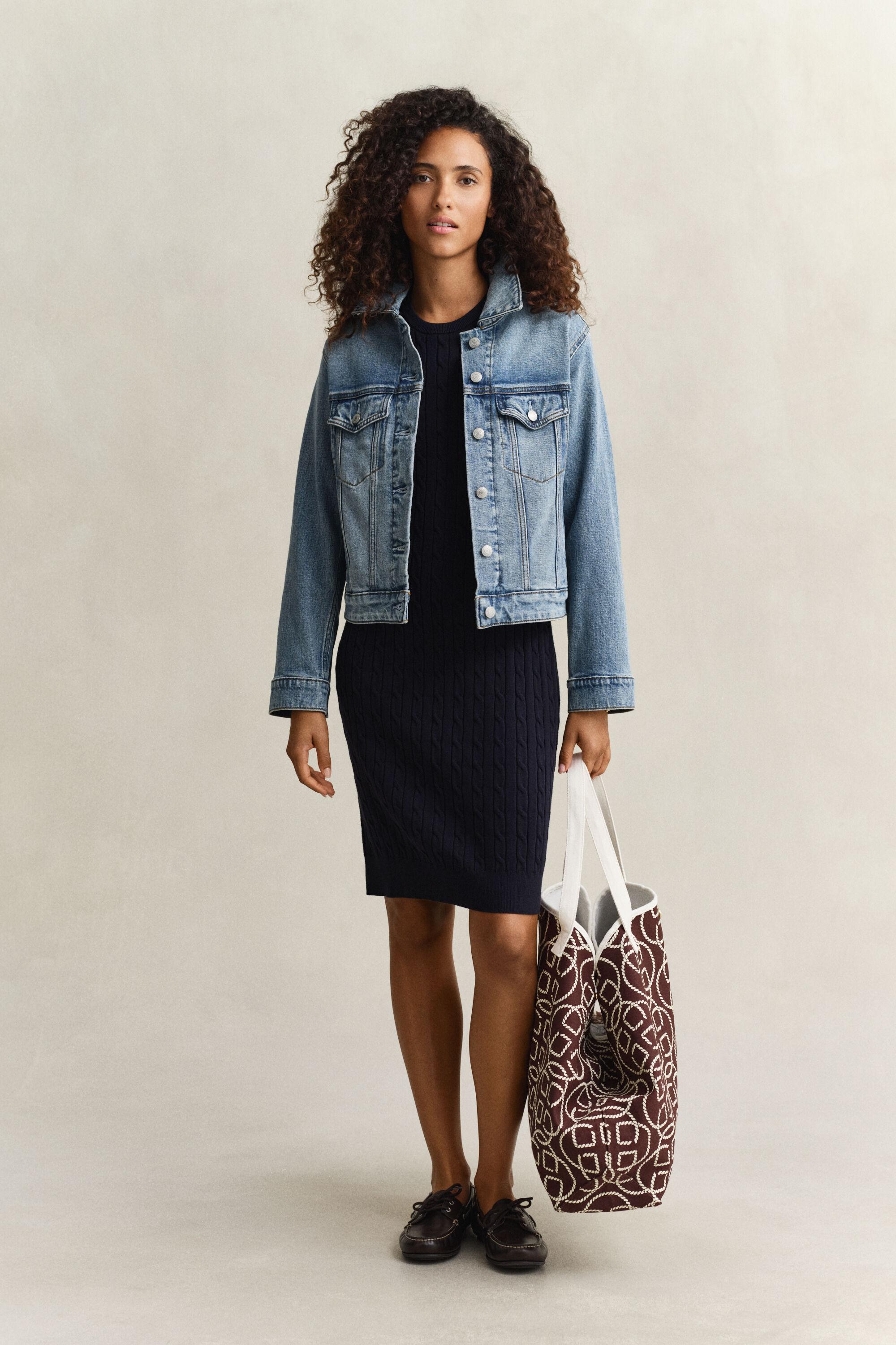 Robe en maille torsadée de coton