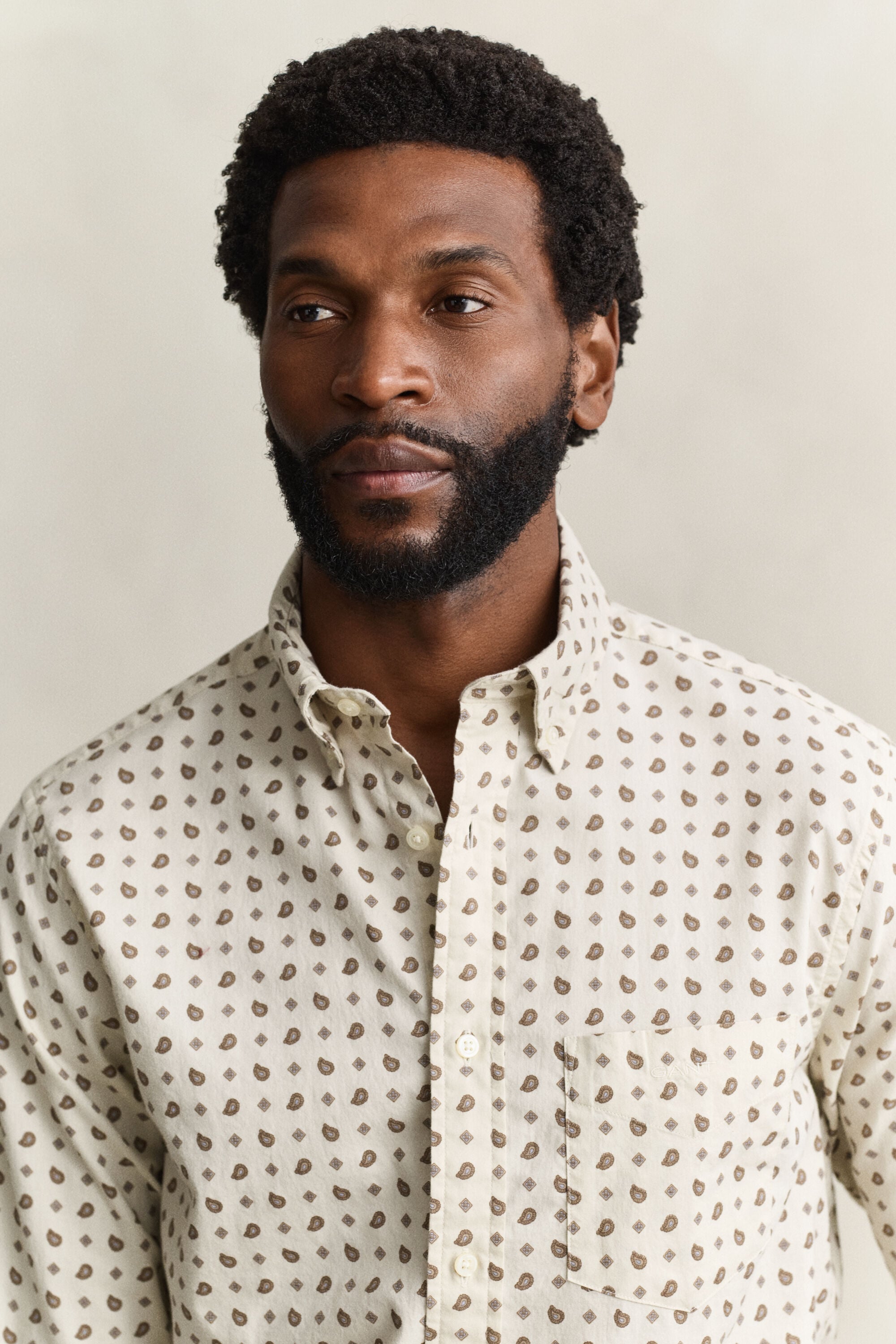 Chemise en sergé à motif cachemire