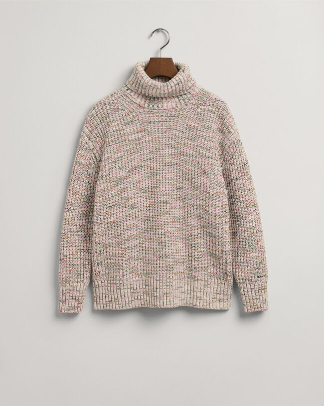 Meerkleurige trui met rolkraag
