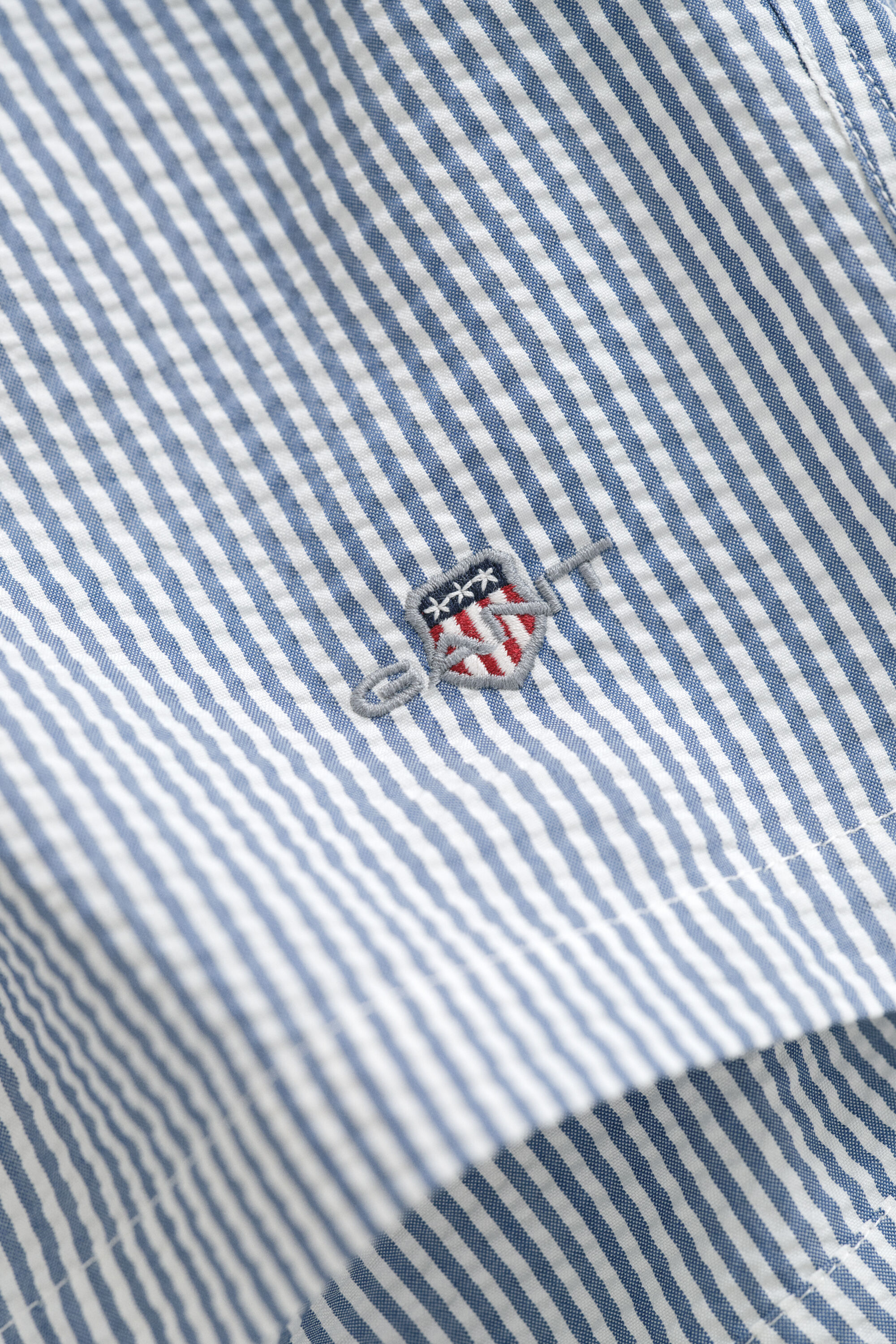 Gestreepte zwemshort van seersucker