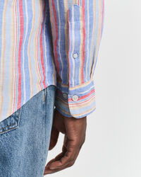 Regular Fit overhemd van linnen met veelkleurige strepen