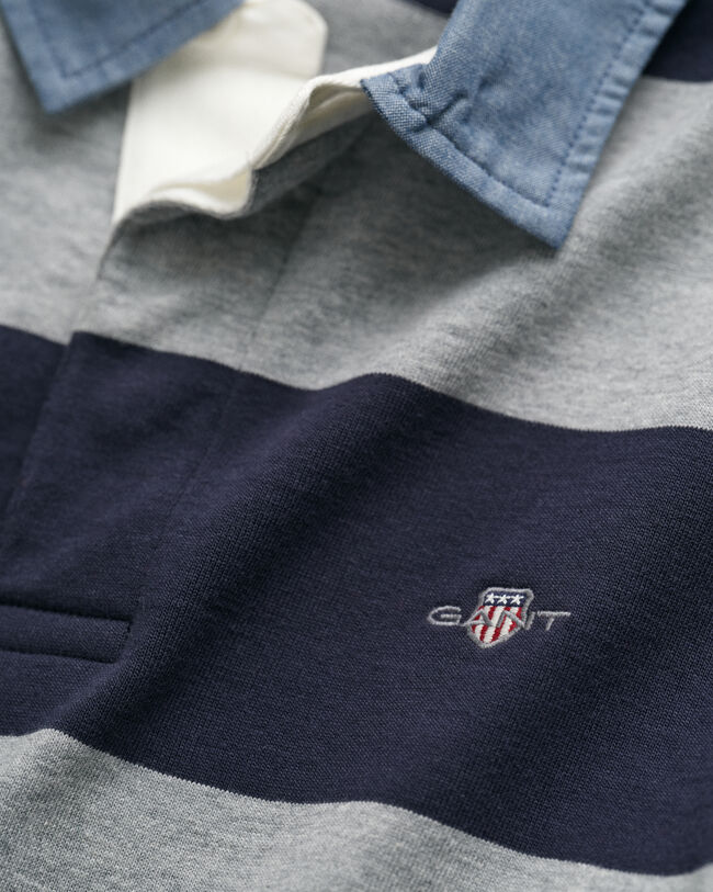 Heavy Rugger à rayures avec col en chambray