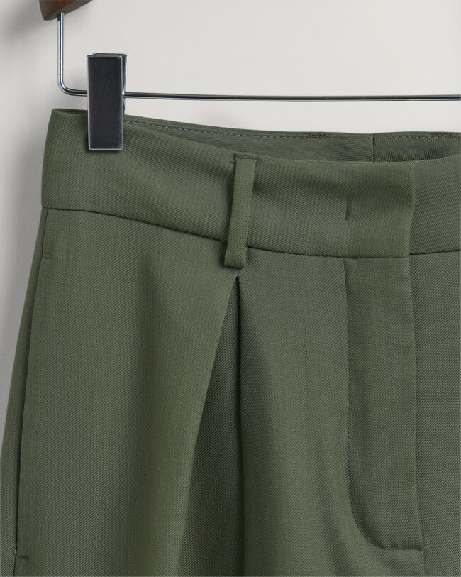 Wijde broek met hoge taille en plooien