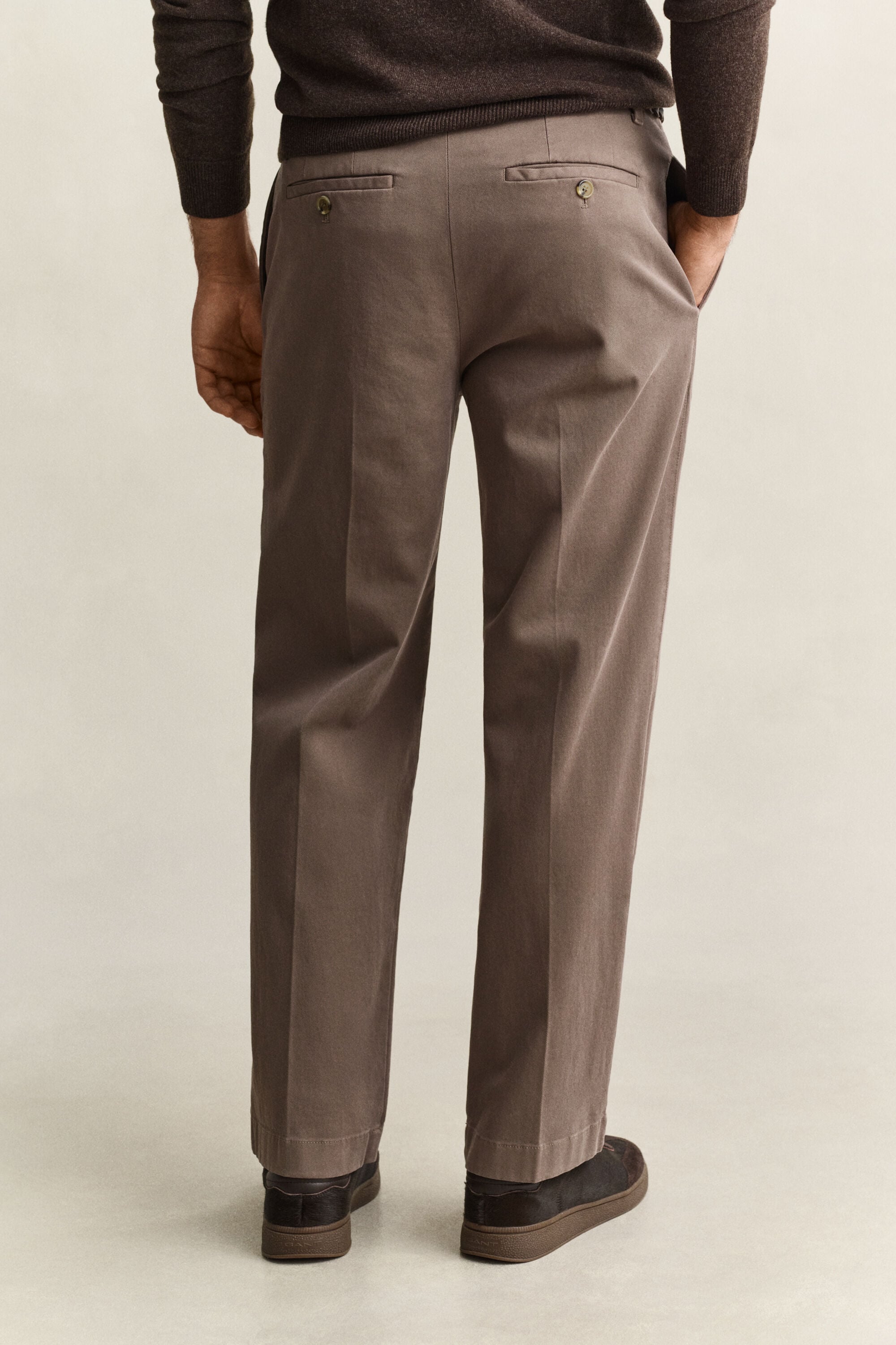 Pantalon chino en coton brossé