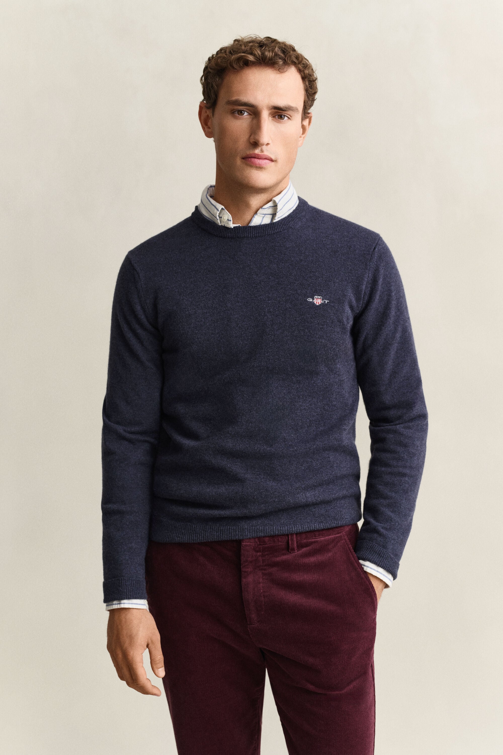Pull col rond en laine d’agneau
