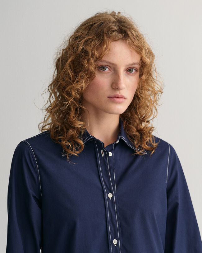 Robe-chemise &agrave; coutures Contrast