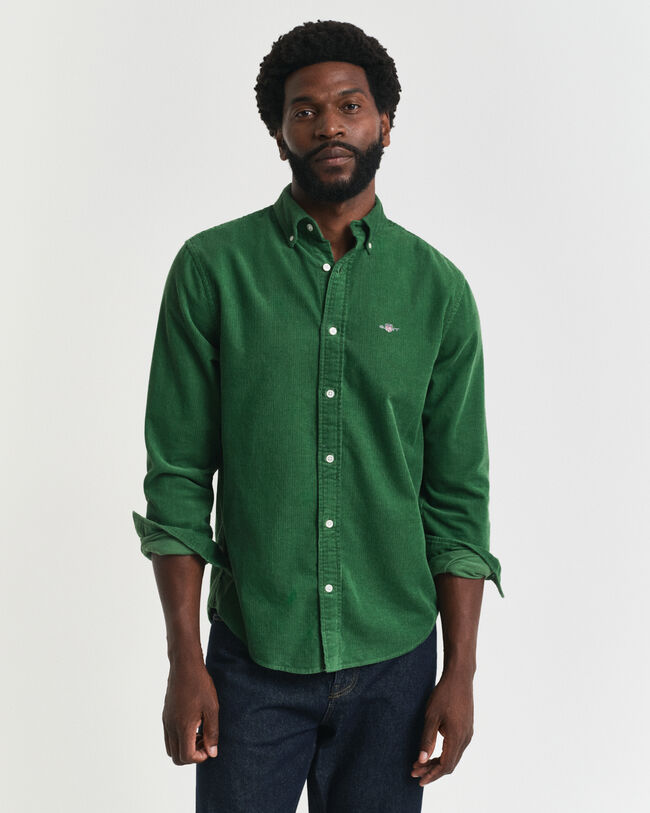 Regular Fit hemd van katoencorduroy