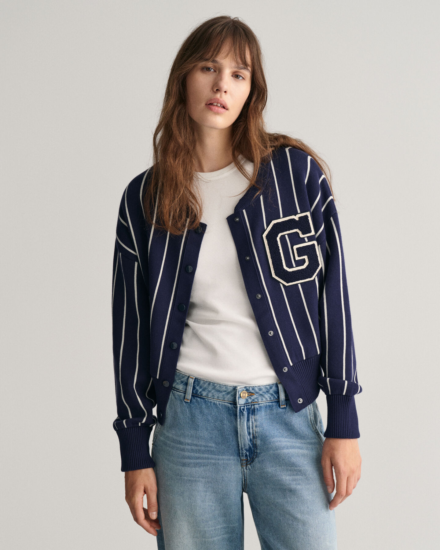 Cardigan en maille Bomber GANT Varsity