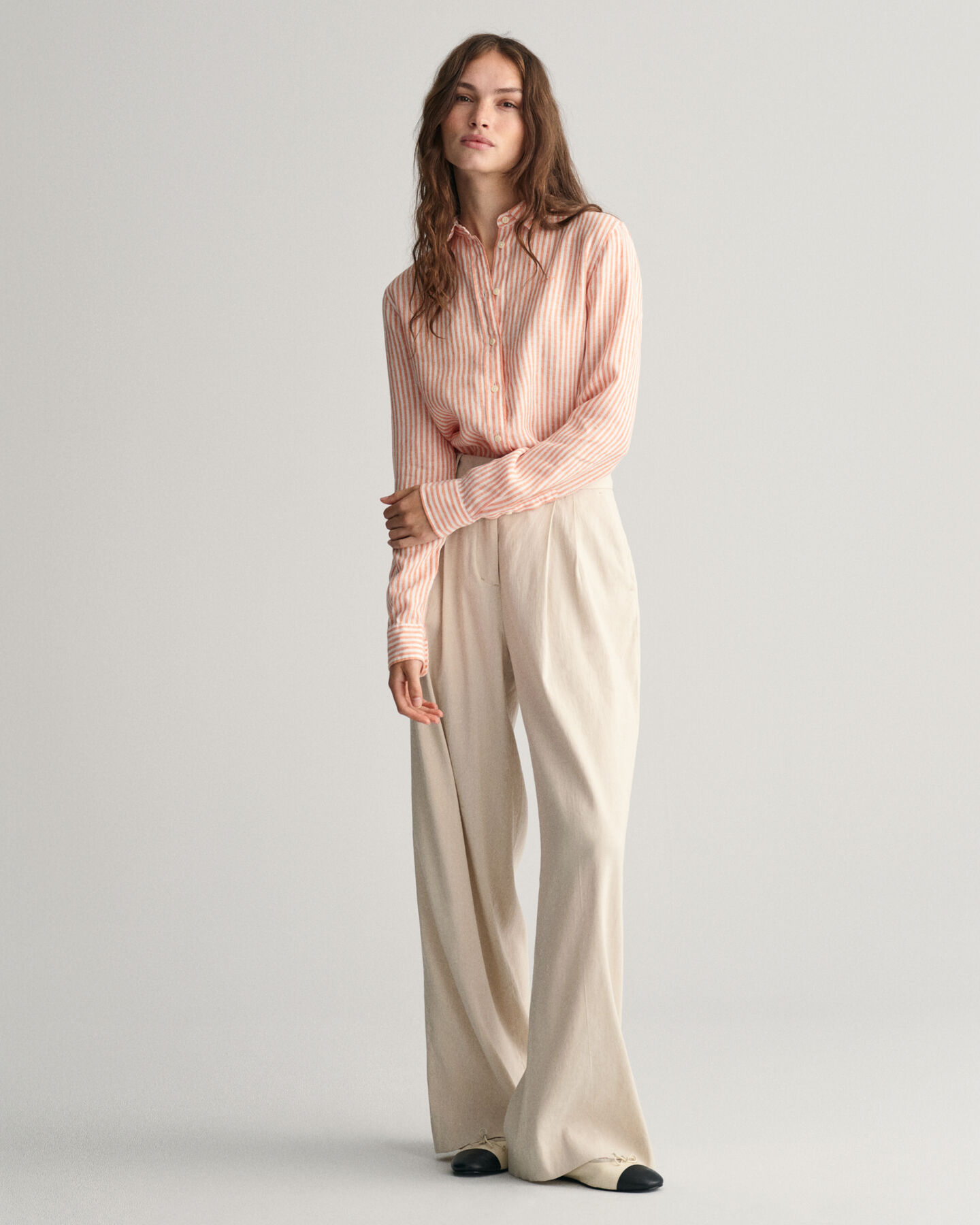 Regular Fit gestreept linnen hemd