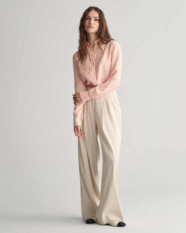 Regular Fit gestreept linnen hemd