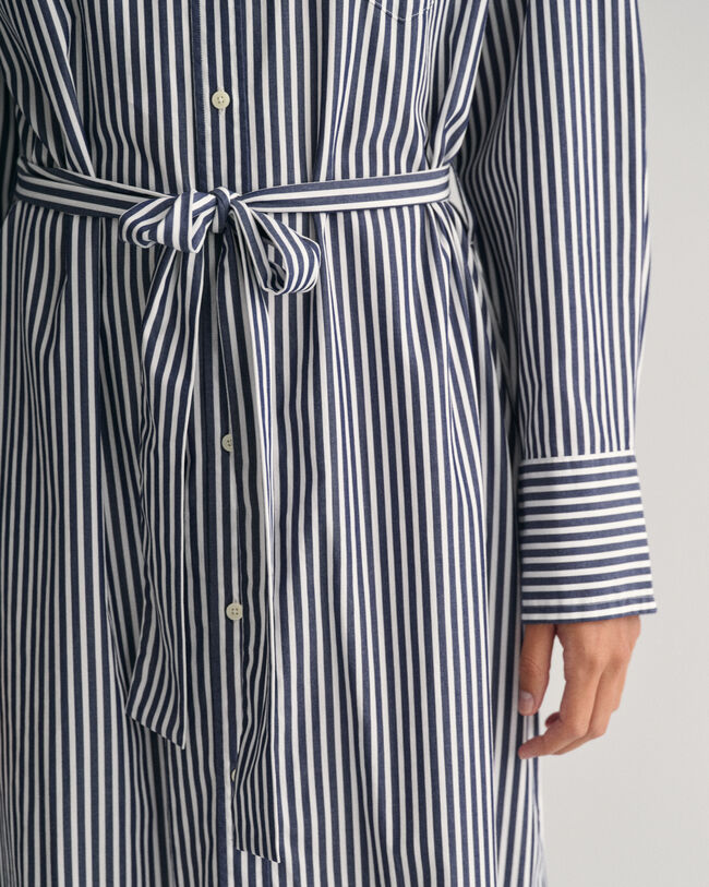 Robe-chemise en popeline à rayures