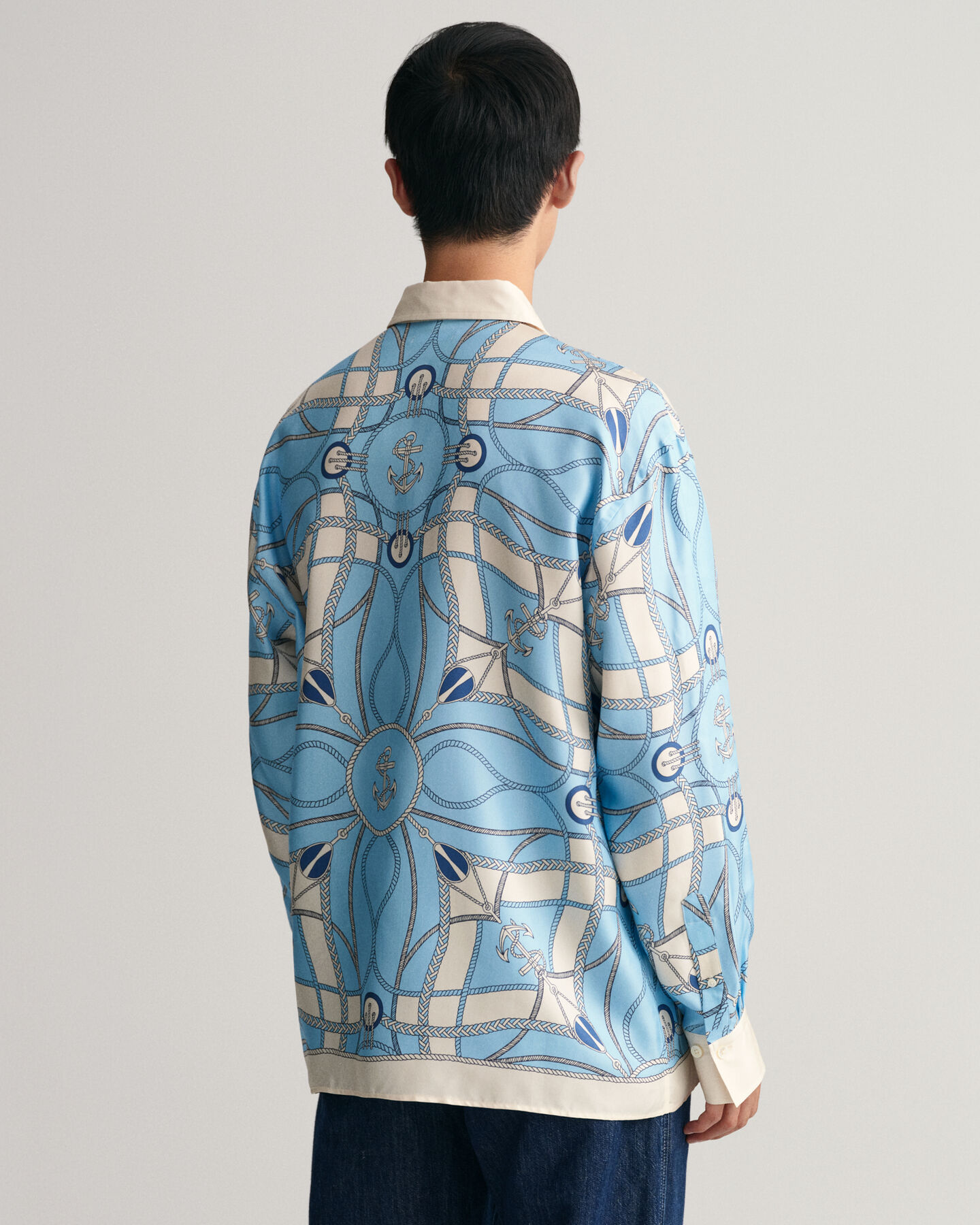 Relaxed Fit Sailing zijden hemd met print